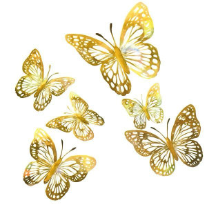 Borboleta Dec.metalizada 3d 12un C90870