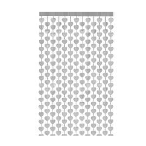 CORTINA METALIZADA CORAÇÃO PRATA