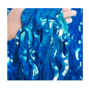 Cortina Met.hologr.ondulada Azul 1x2m