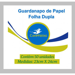 GUARDANAPO FOLHA DUPLA BRANCO 23 CM X 24 CM