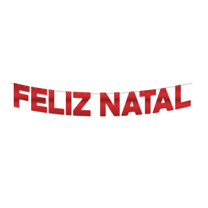 Faixa Dec.metal.feliz Natal Vermelha
