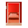 CORTINA METALIZADA CORAÇÃO VERMELHO