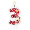 VELA NUMERAL MINNIE RED NÚMERO 3