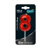 VELA MINI SLIM METALLIC VERMELHA 8