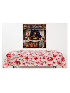Toalha de Mesa Halloween Modelo Terror 2x1,40m TNT Decoração de Festa - toalha + painel modelo 2