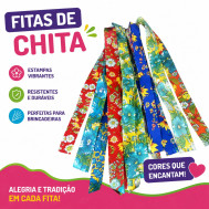 Fita Plástica de Chita 10m para Decoração de Festa Junina Colorida