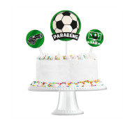 Kit Topo de Bolo Futebol – 3 Unidades – Decoração de Festas e Aniversários