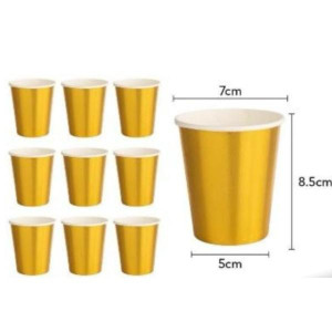 Copo Metalizado  Dourado 7,5x8,5cmc/10un