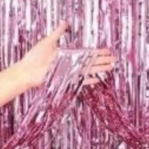 Cortina Met.holografica Rosa 1x2m