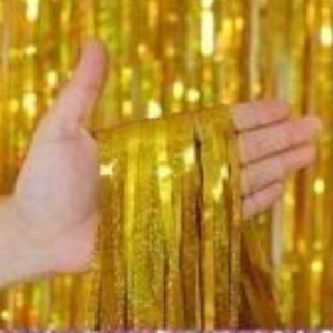 Cortina Met.holografica Dourada 1x2m