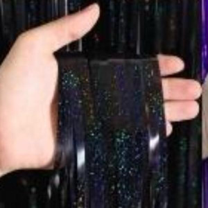 Cortina Met.holografica Preta 1x2m