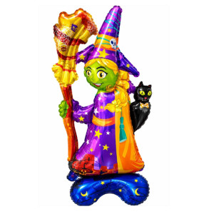 Balão Metalizado Bruxa Halloween 115cm Decoração Festa Infantil Aniversário Dia das Bruxas