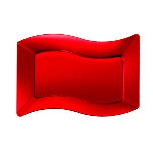 BANDEJA ACRÍLICA RETANGULAR DIB02 VERMELHA