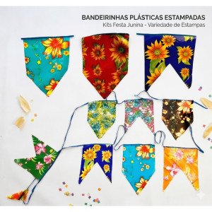 Bandeirinha Plástica Festa Junina Chita Decoração Junina Com 6 metreos