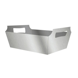 CESTA METALIZADA MÉDIA PRATA