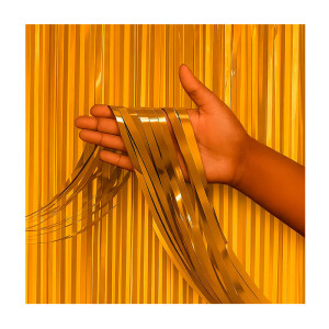 CORTINA METALIZADA LISA DOURADA