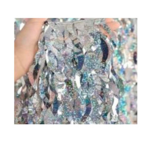 Cortina Met.hologr.ondulada Prata 1x2m