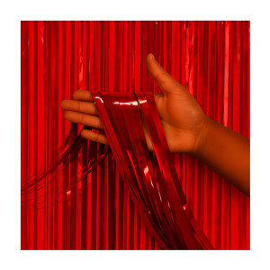 CORTINA METALIZADA LISA VERMELHA