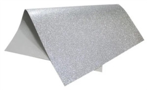 PLACA DE EVA COM GLITTER PRATA