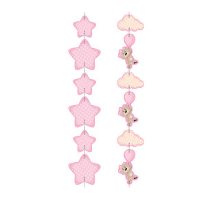 PENDENTE DECORATIVO CHÁ DE BEBÊ MENINA