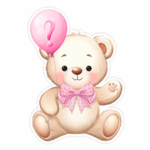 Painel 32 X 46,5 Cha Revelacao Ursinho Rosa 1un