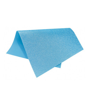 PLACA DE EVA COM GLITTER AZUL CLARO