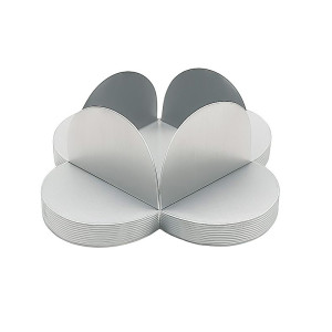 PORTA FORMINHAS 4 PÉTALAS PRATA METALIZADA