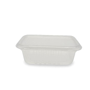 Kit Pote Retangular 500ml com Tampa 10 Unidades Plástico PP Descartável para Festa e Doces