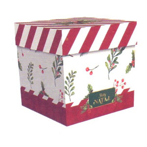 CAIXA PARA PRESENTE CUBO COM TAMPA NATAL