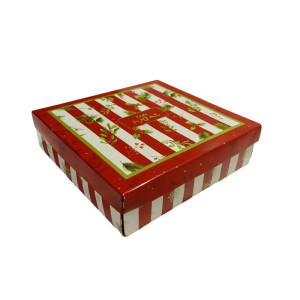 CAIXA PARA PRESENTE COM TAMPA 17X17X5CM NATAL