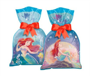 Sacola Plástica Ariel Disney 8 Unidades Sacolinha Lembrancinha Festa Infantil