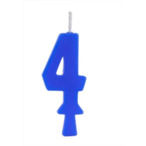 VELA ANIVERSÁRIO NÚMERO 4 AZUL
