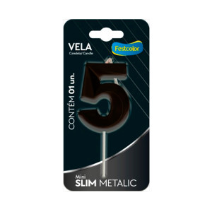 VELA MINI SLIM METALLIC PRETA 5