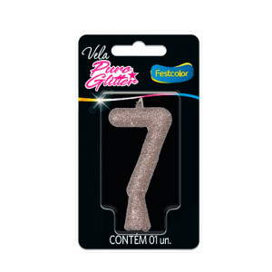 VELA PURO GLITTER PRATA NO. 7