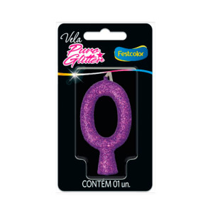 VELA PURO GLITTER ROXA NO. 0