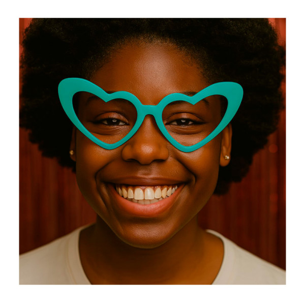 ÓCULOS BALADA CORAÇÃO CHIC BRILHA NO ESCURO