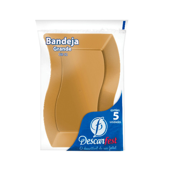 BANDEJA ACRÍLICA RETANGULAR DIB02 DOURADA