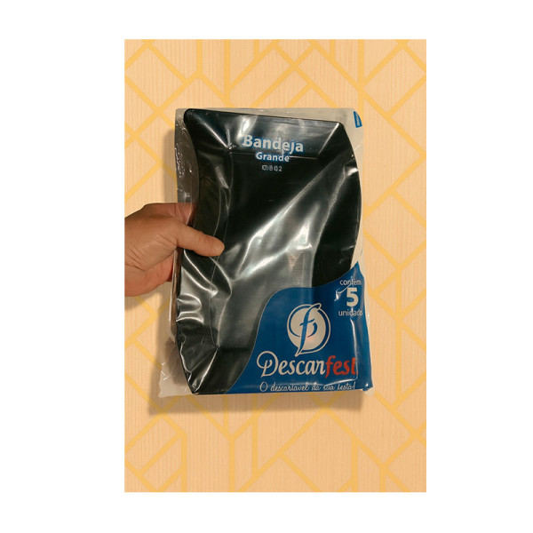 BANDEJA ACRÍLICA RETANGULAR DIB02 PRETA