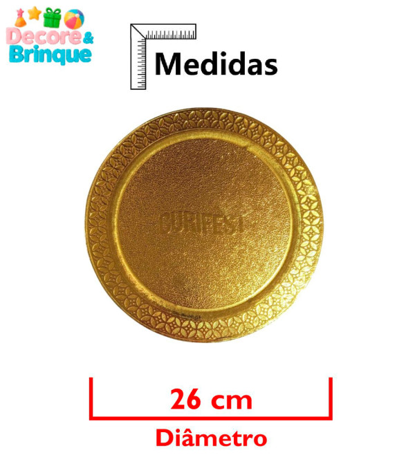 CAKE BOARD PREMIUM REDONDO OURO 26