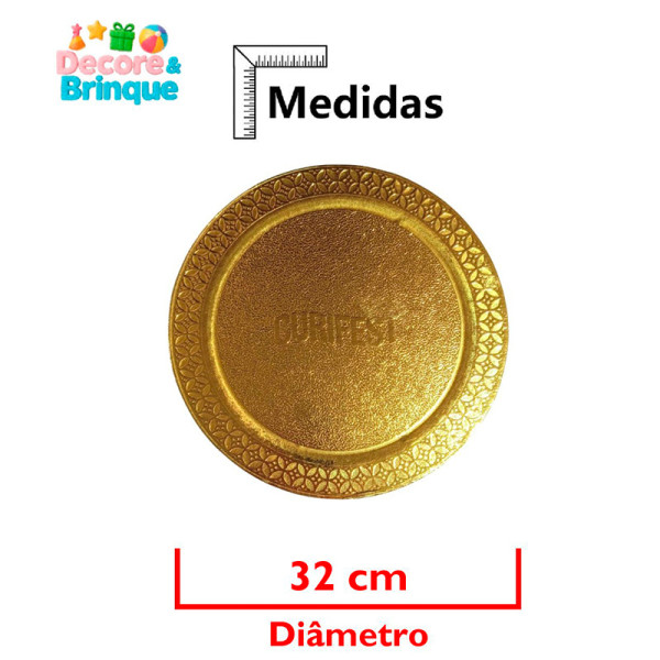 CAKE BOARD PREMIUM REDONDO OURO 32