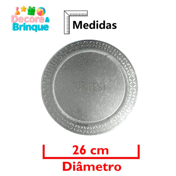 CAKE BOARD PREMIUM REDONDO PRATA 26
