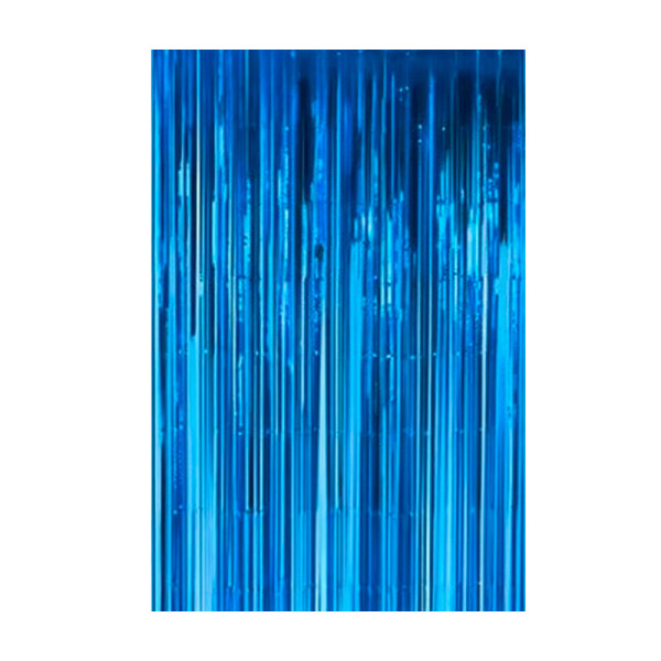 CORTINA METALIZADA LISA AZUL