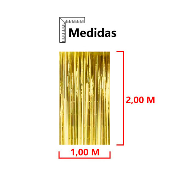 CORTINA METALIZADA LISA DOURADA