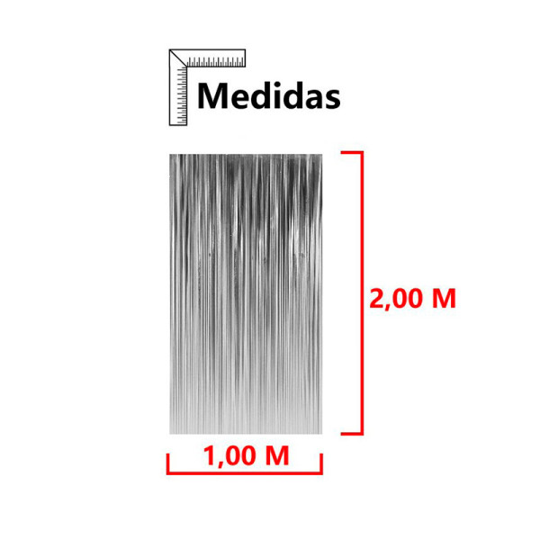 CORTINA METALIZADA LISA PRATA
