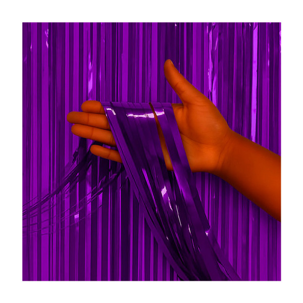 CORTINA METALIZADA LISA ROXA