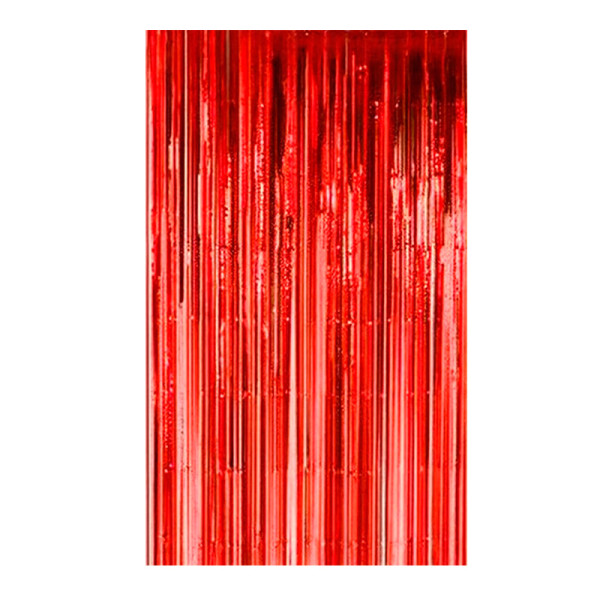 CORTINA METALIZADA LISA VERMELHA