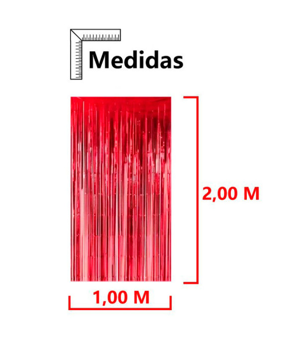 CORTINA METALIZADA LISA VERMELHA