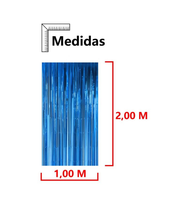 CORTINA METALIZADA LISA AZUL