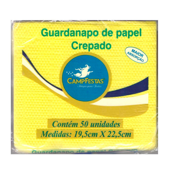 GUARDANAPO AMARELO 19,5 CM X 22,5 CM