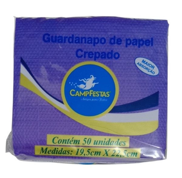 GUARDANAPO ROXO 19,5 CM X 22,5 CM